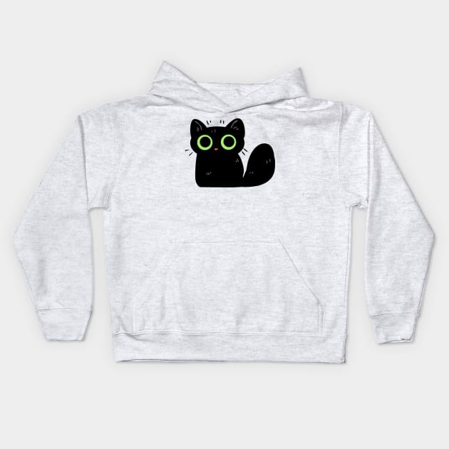 Cute Lil Black Cat Kids Hoodie by sky665